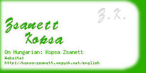 zsanett kopsa business card